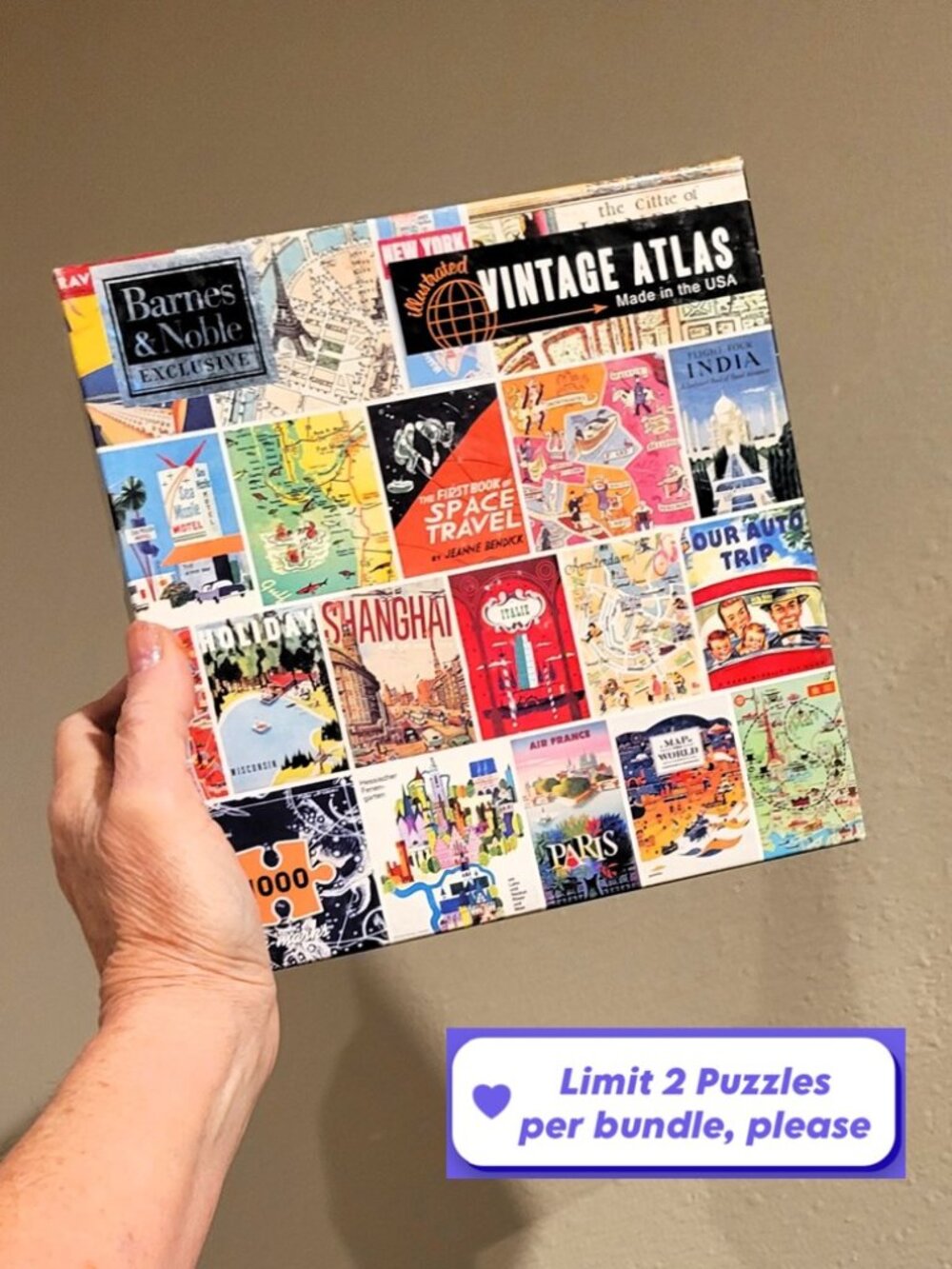 VINTAGE ATLAS Jigsaw Puzzle 1000 pieces by Re-Marks